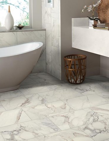 Bathroom Porcelain Marble Tile - Gilbert's CarpetsPlus COLORTILE in Big Rapids, MI